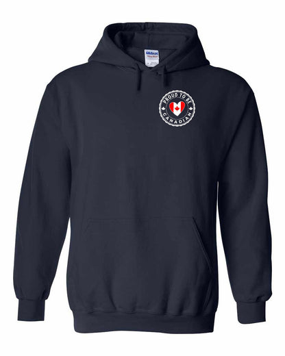 Proud to be Canadian Heart Flag Left Chest and Back Pullover