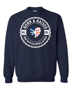Born and Raised NFLD Heart Flag Crewneck Sweatshirt - Unisex