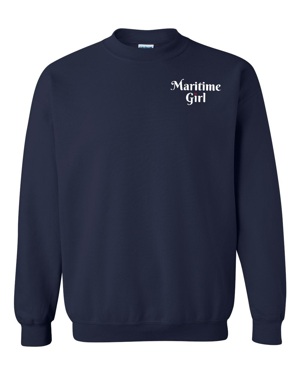 Maritime Girl Heart Dot Left Chest & Back Crewneck Sweatshirt - Unisex