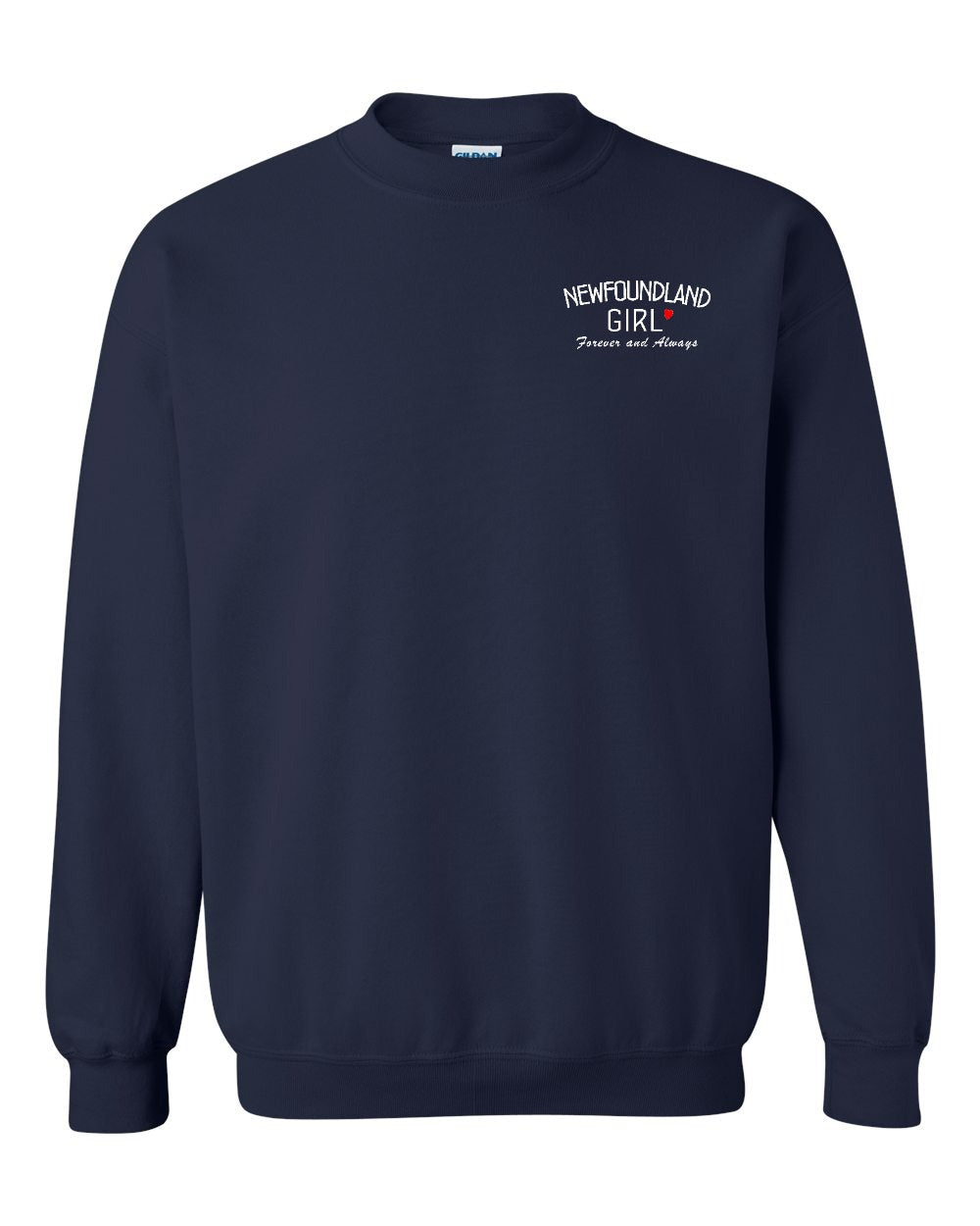 NFLD Girl Forever and Always Left Chest & Back Crewneck Sweatshirt - Unisex