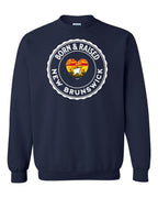 Born and Raised NB Heart Flag Crewneck Sweatshirt - Unisex