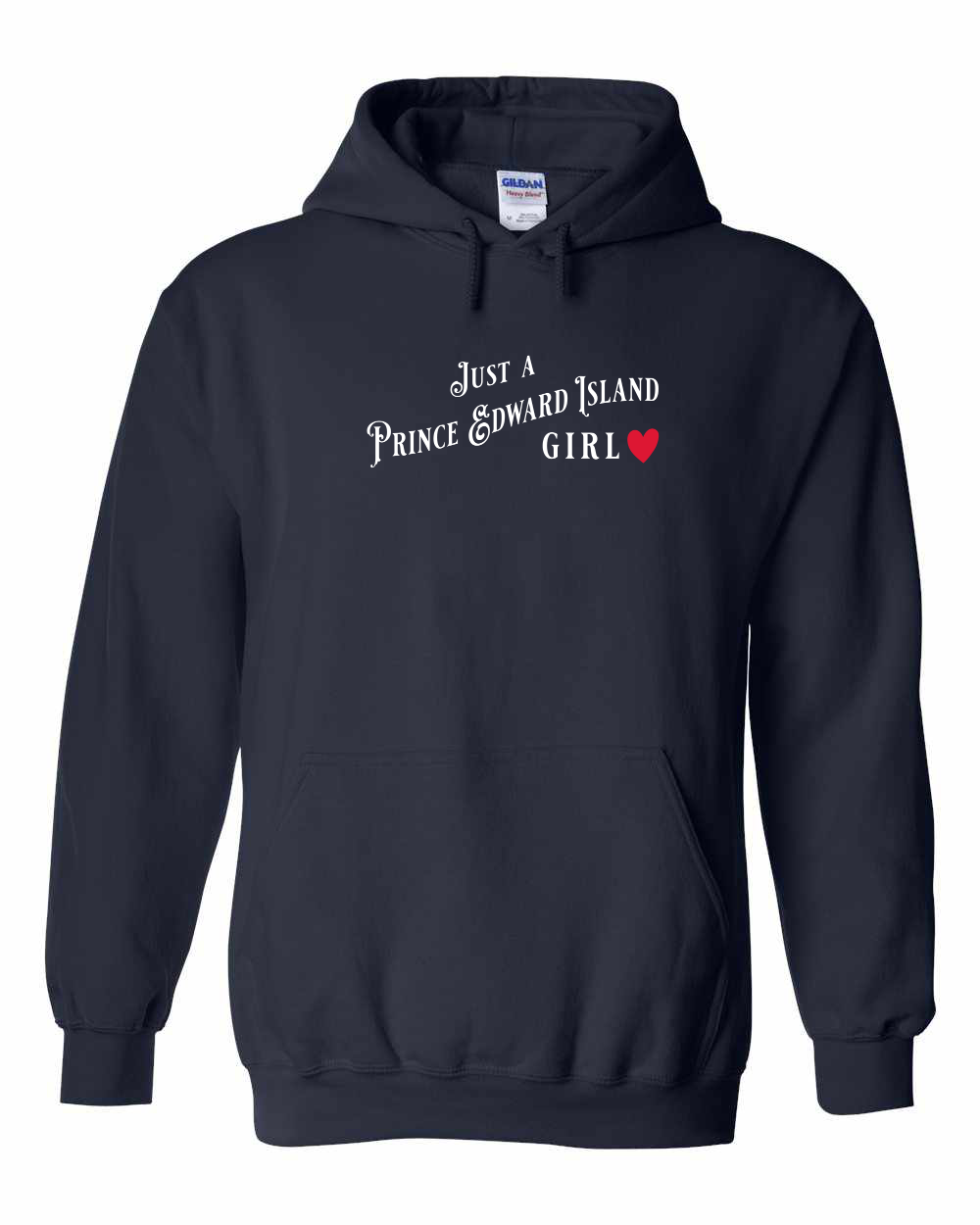 Just A PEI Girl Red Heart Pullover Hoodie - Unisex