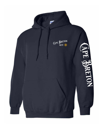 Cape Breton Guy Yellow Compass Left chest and Sleeve Pullover Hoodie