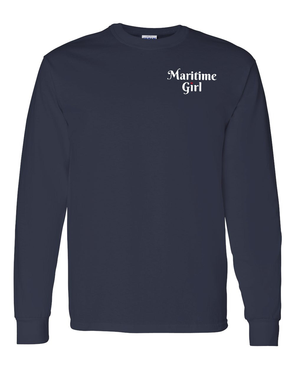 Maritime Girl Heart Dot Left Chest & Back Long Sleeve Tee - Unisex