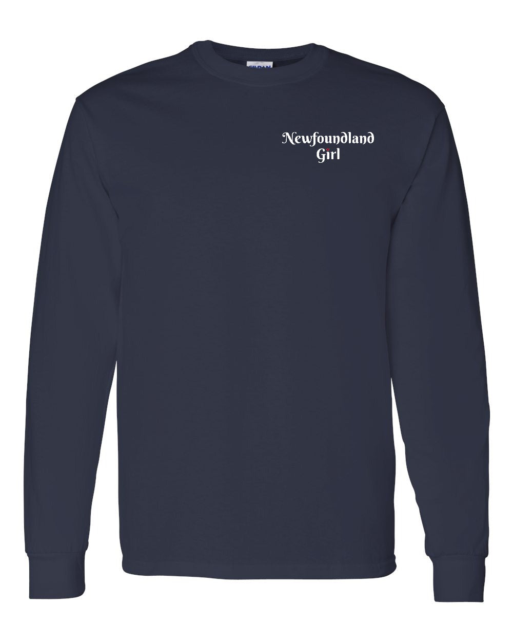NFLD Girl Heart Dot Left Chest & Back Long Sleeve Tee - Unisex