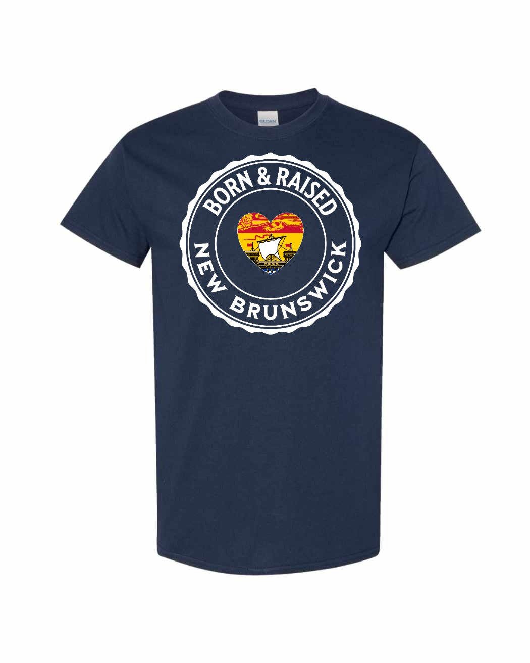 Born and Raised NB Heart Flag Men's Tee