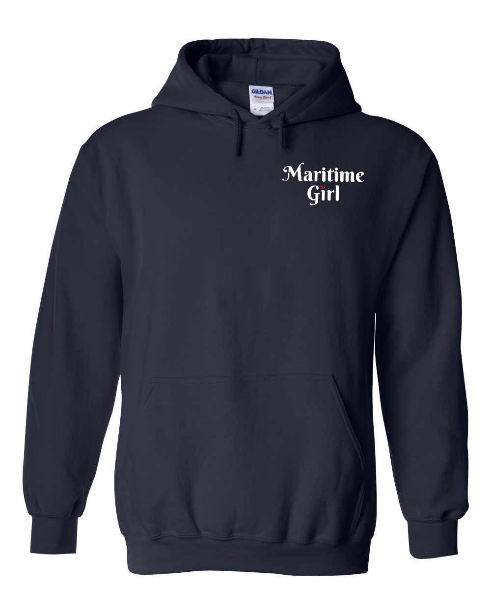 Maritime Girl Heart Dot Left Chest Pullover Hoodie - Unisex