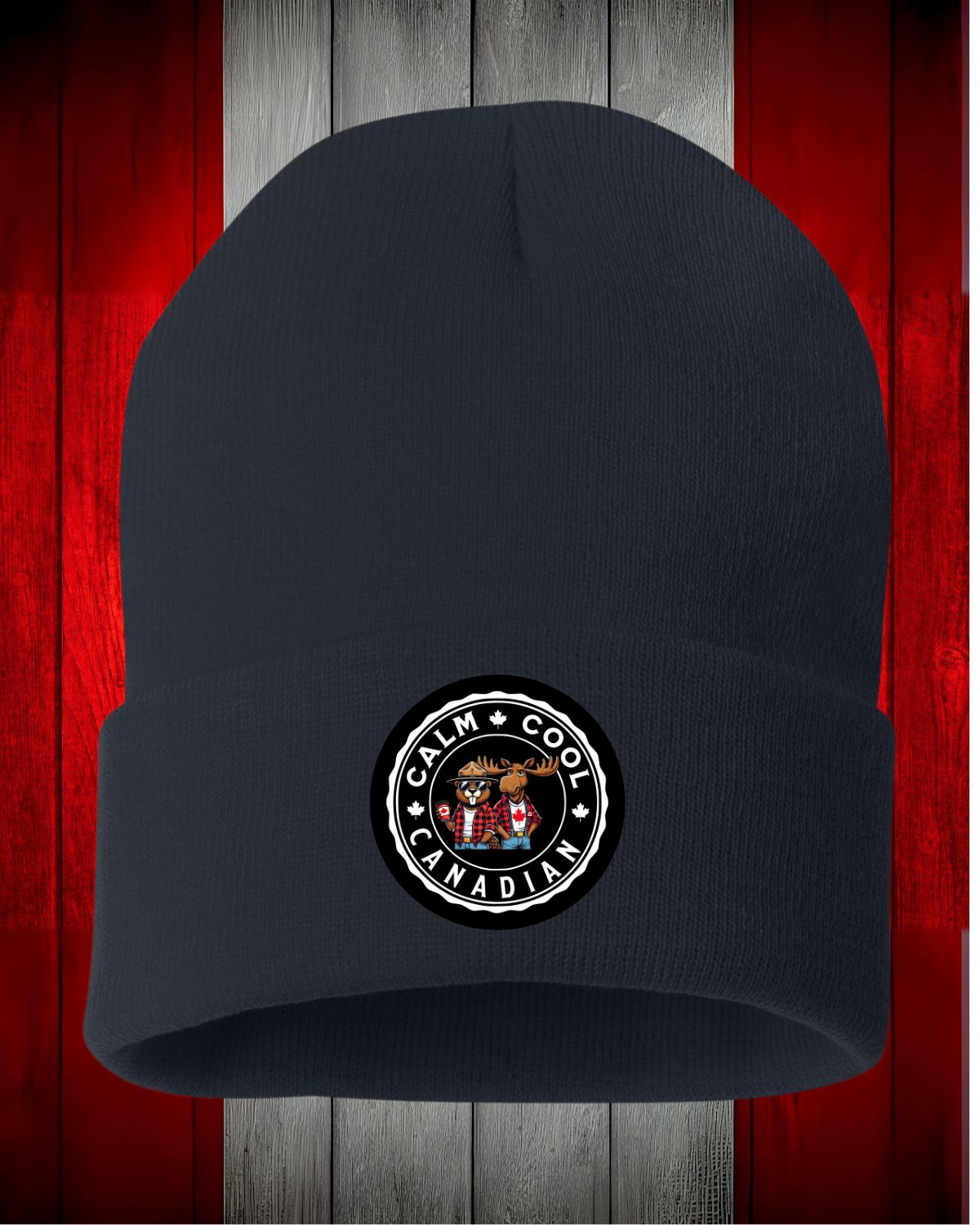 Calm Cool Canadian Moose & Beaver Toque