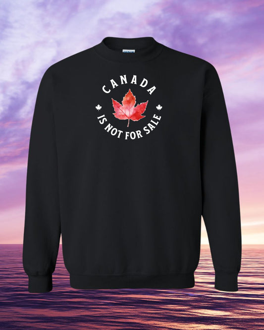 Canada is not for sale circle leaf design Crewneck Sweatshirt