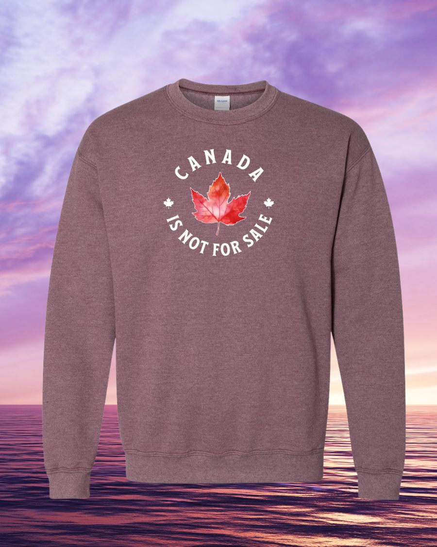 Canada is not for sale circle leaf design Crewneck Sweatshirt