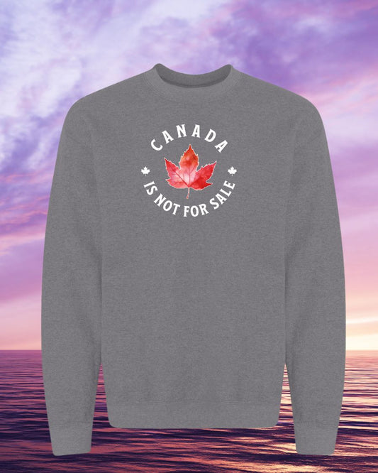 Canada is not for sale circle leaf design Crewneck Sweatshirt