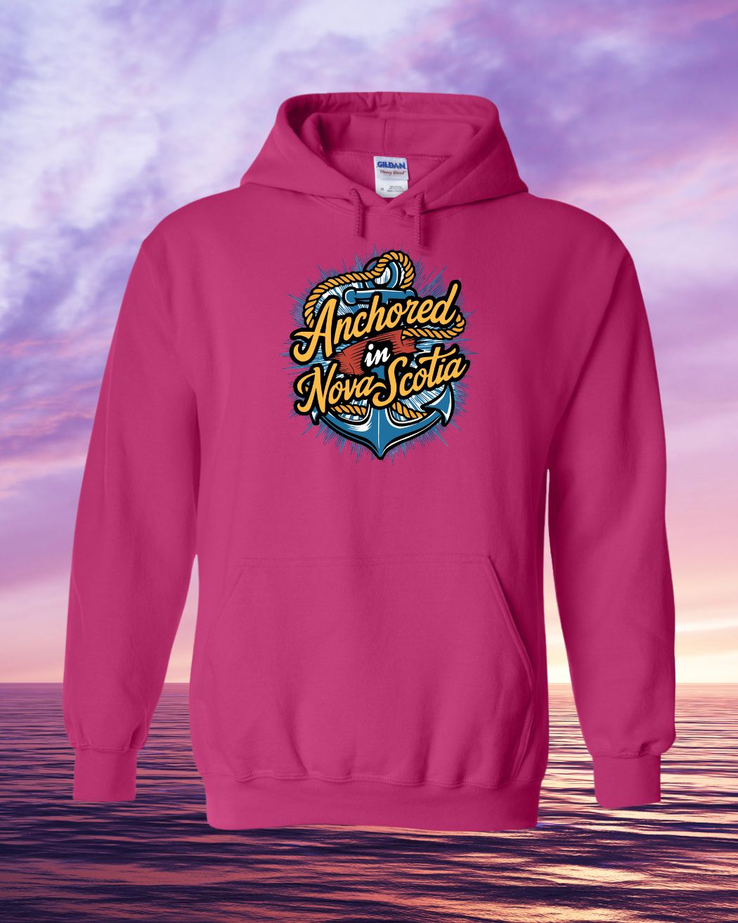 Anchored in Nova Scotia Full Front Hoodie