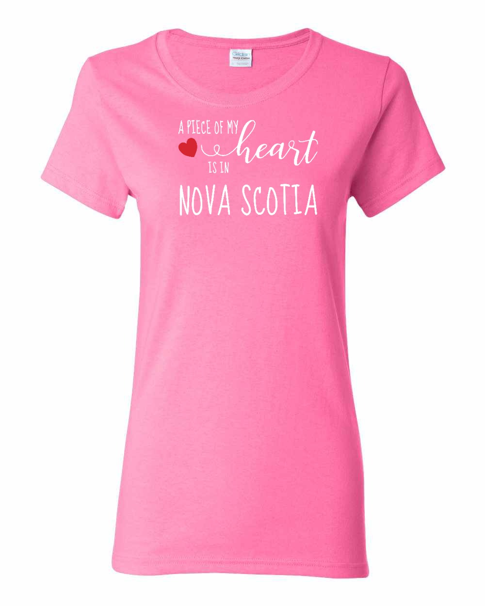 A piece of My heart in Nova Scotia (Red Heart) Full womens-tee
