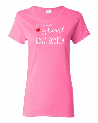 A piece of My heart in Nova Scotia (Red Heart) Full womens-tee