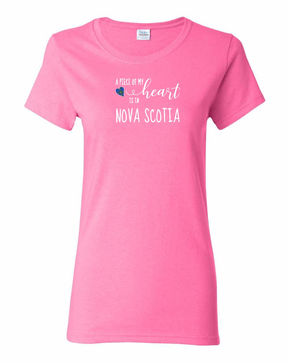 A piece of My heart in Nova Scotia (Tartan Heart) Full womens-tee