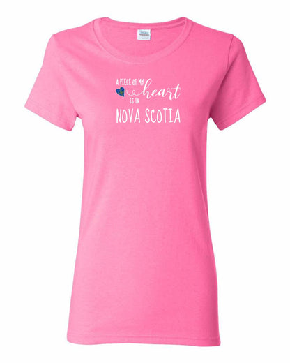 A piece of My heart in Nova Scotia (Tartan Heart) Full womens-tee