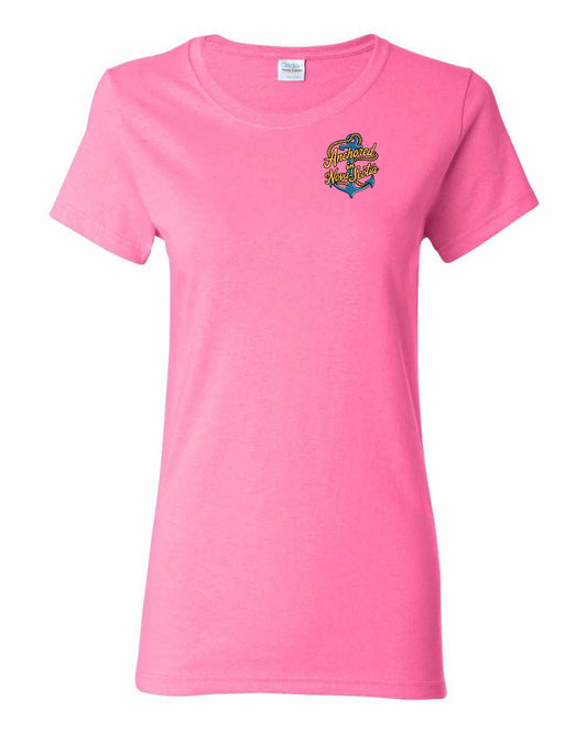 Anchored in Nova Scotia (New Design) Left Chest womens-tee