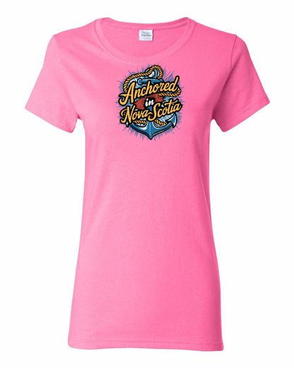 Anchored In Nova Scotia (Old Design) Full womens-tee