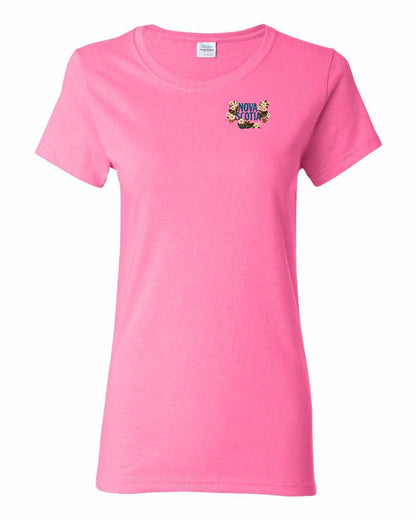 Nova Scotia Flowers Left Chest womens-tee