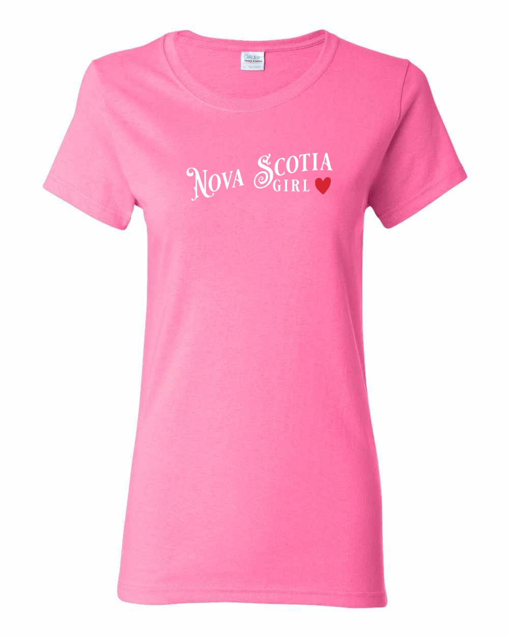Nova Scotia Girl Red Heart Full womens-tee