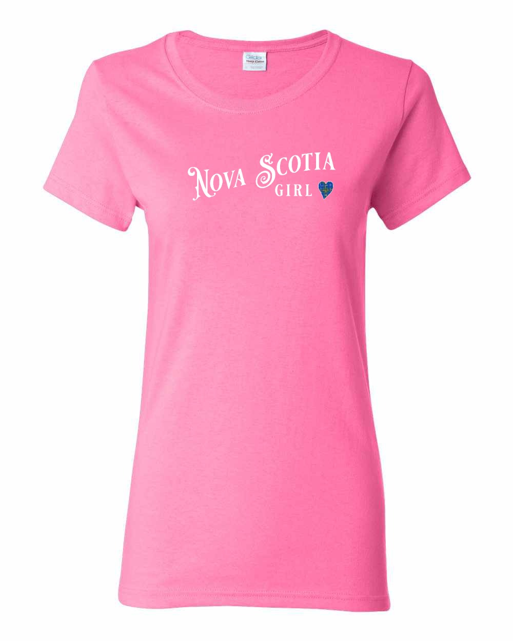 Nova Scotia Girl Tartan Heart Full womens-tee