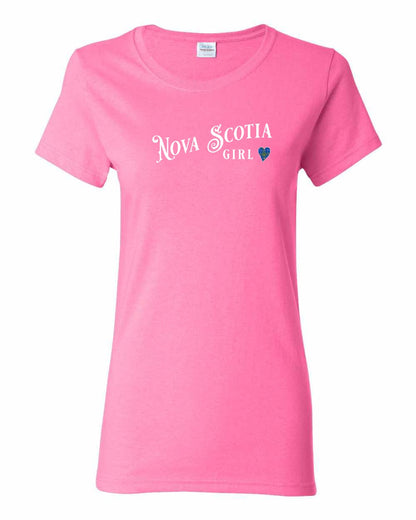 Nova Scotia Girl Tartan Heart Full womens-tee