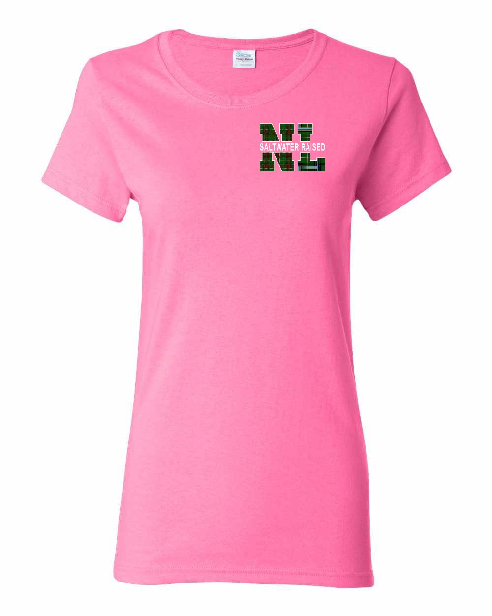 NFLD and Labrador Saltwater Raised Left Chest Women's Tee