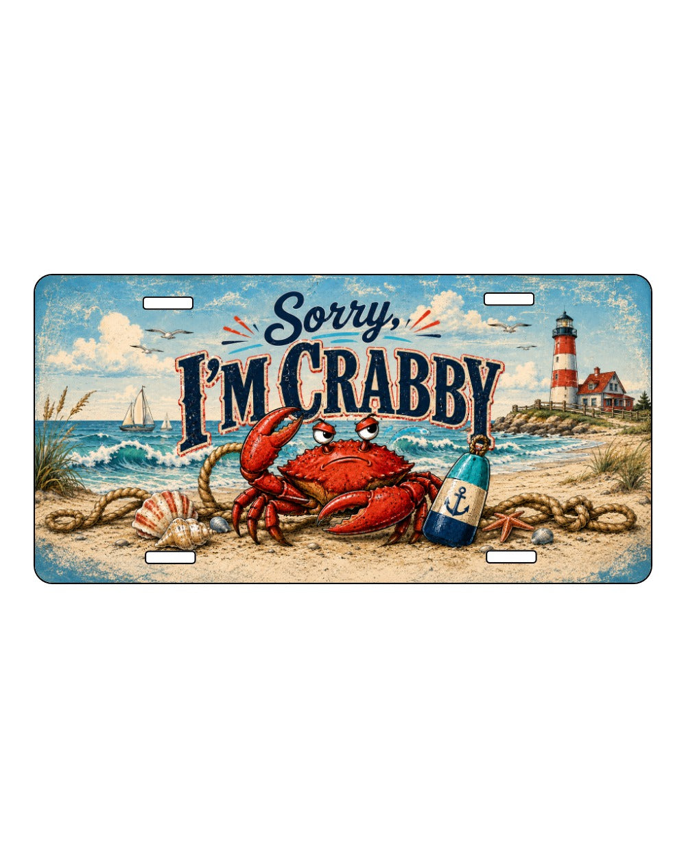 Sorry Im Crabby License Plate