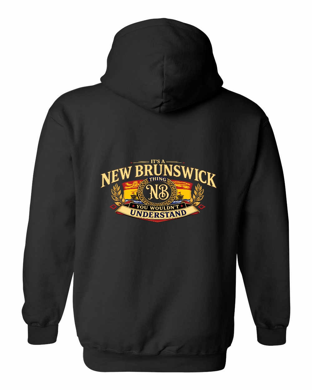 Nb Understand Left Chest and Back Pullover Hoodie in Black - back