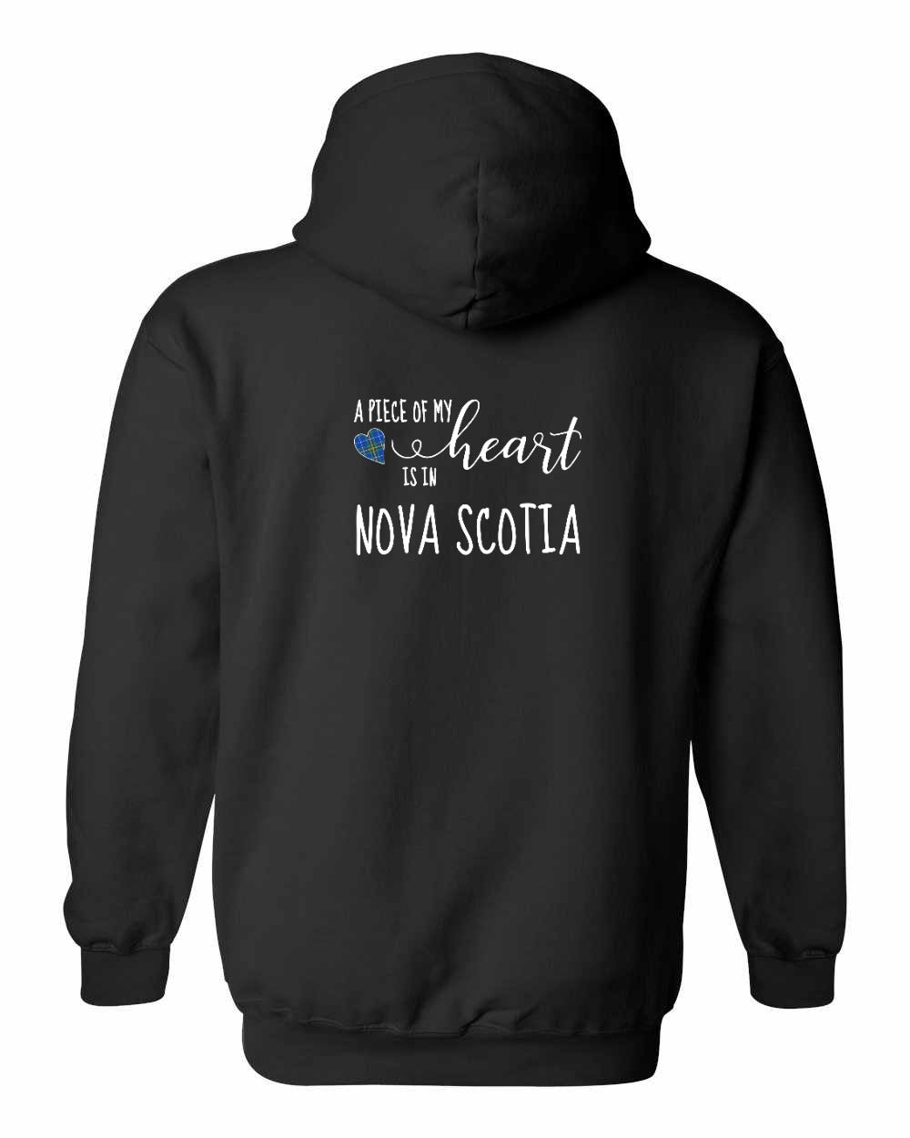 A piece of My heart in NS Tartan Heart Left Chest and Back Pullover Hoodie - Unisex