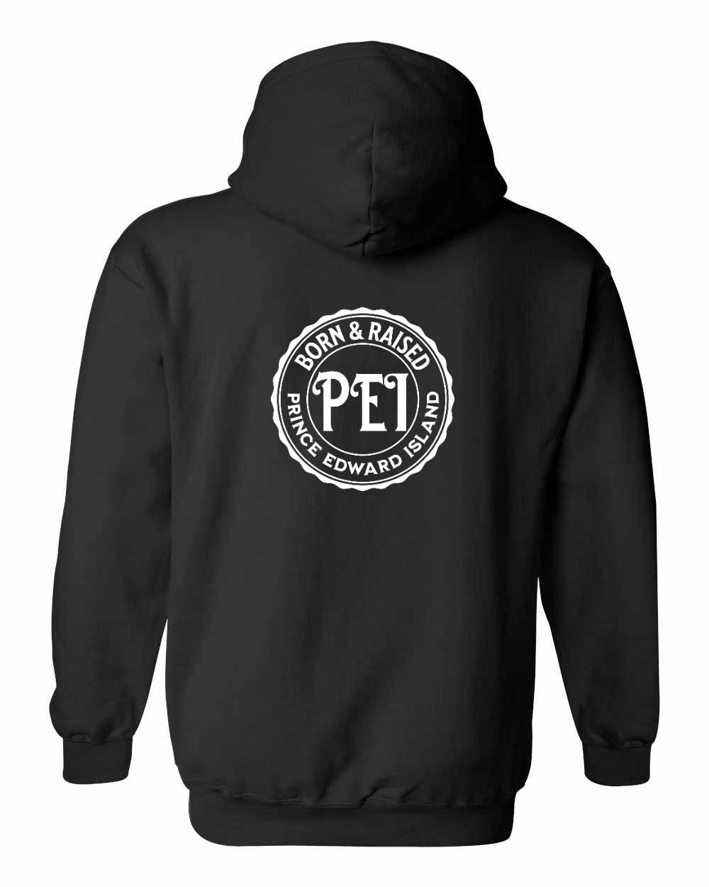Born & Raised in PEI Left Chest and Back Pullover Hoodie - Unisex