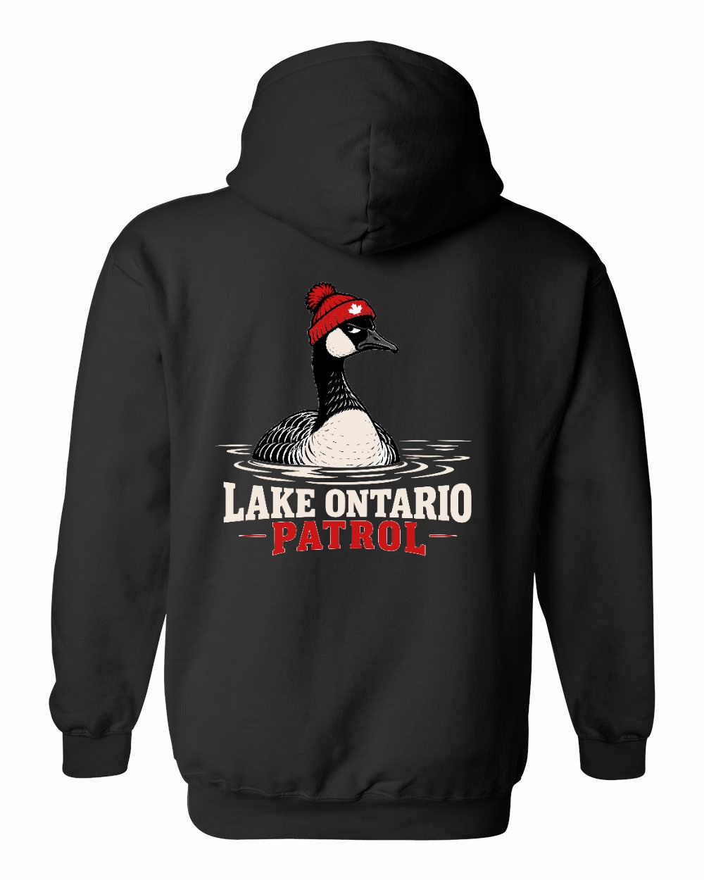 Lake Patrol Left Chest and Back Pullover Hoodie in Black - back