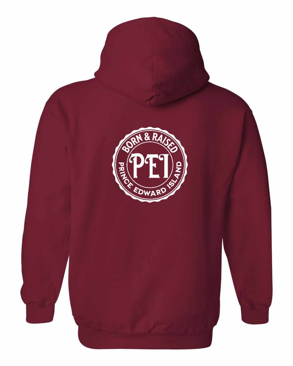 Born & Raised in PEI Left Chest and Back Pullover Hoodie - Unisex