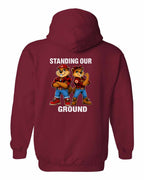 Standing Our Ground Left Chest and Back Pullover Hoodie in Cardinal Red - back