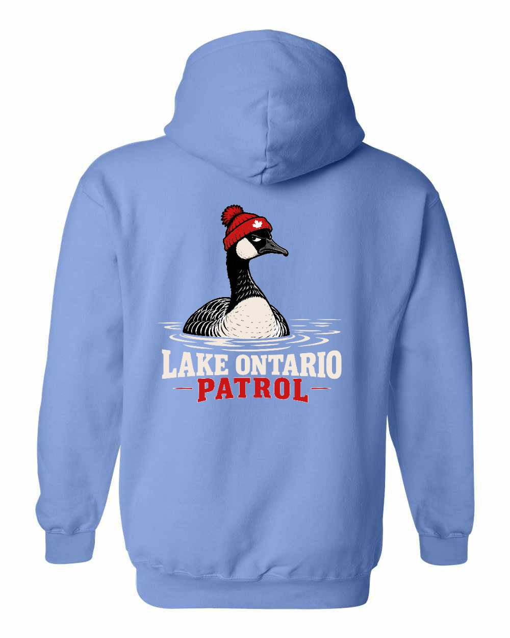 Lake Patrol Left Chest and Back Pullover Hoodie in Carolina Blue - back