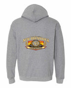 Nb Understand Left Chest and Back Pullover Hoodie in Graphite Heather - back