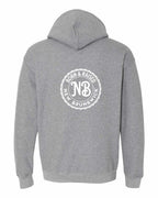 Born & Raised in NB Pullover Hoodie Left Chest and Back - Unisex
