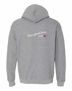 PEI Girl red heart Left Chest and Back Pullover Hoodie - Unisex