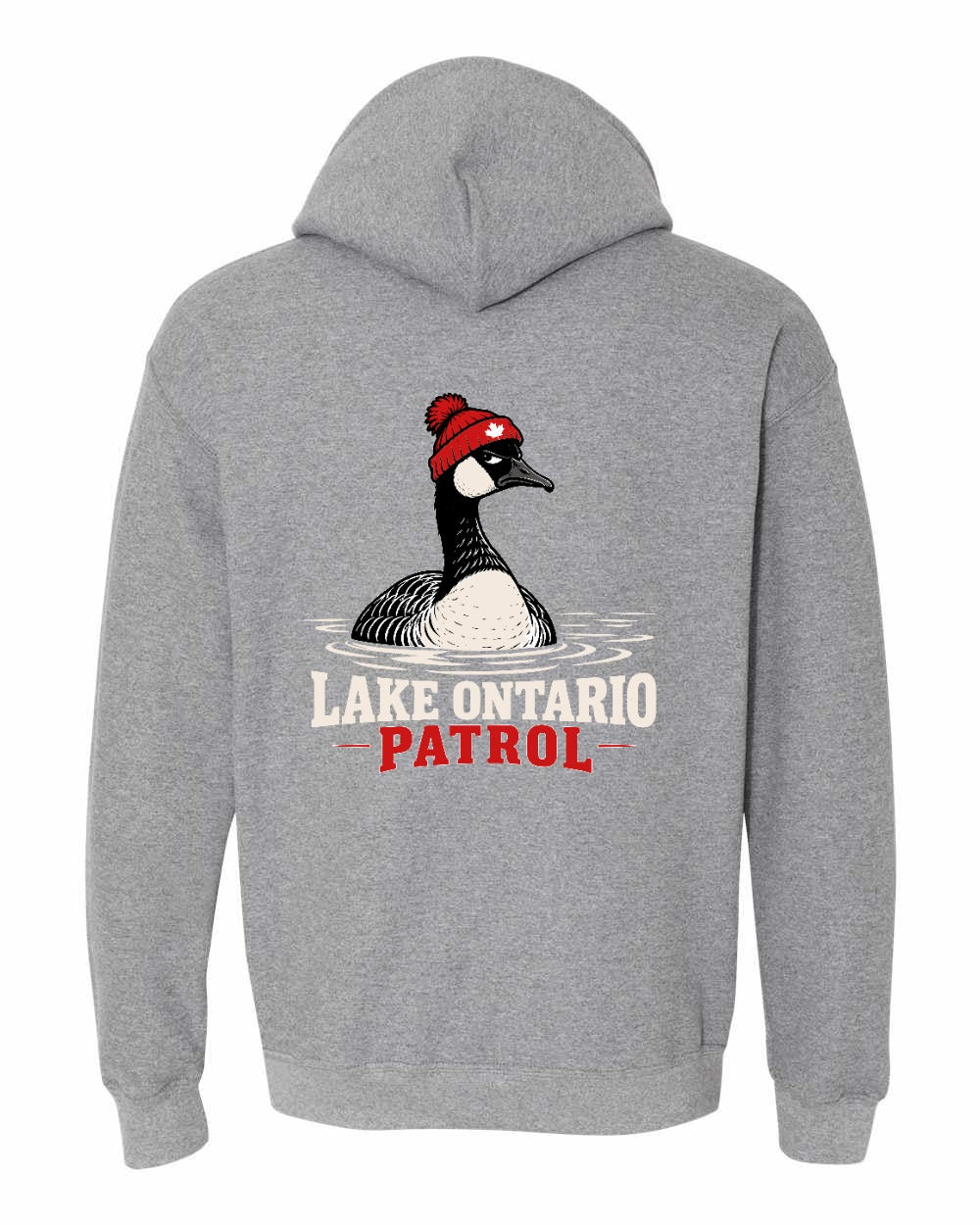 Lake Patrol Left Chest and Back Pullover Hoodie in Graphite Heather - back