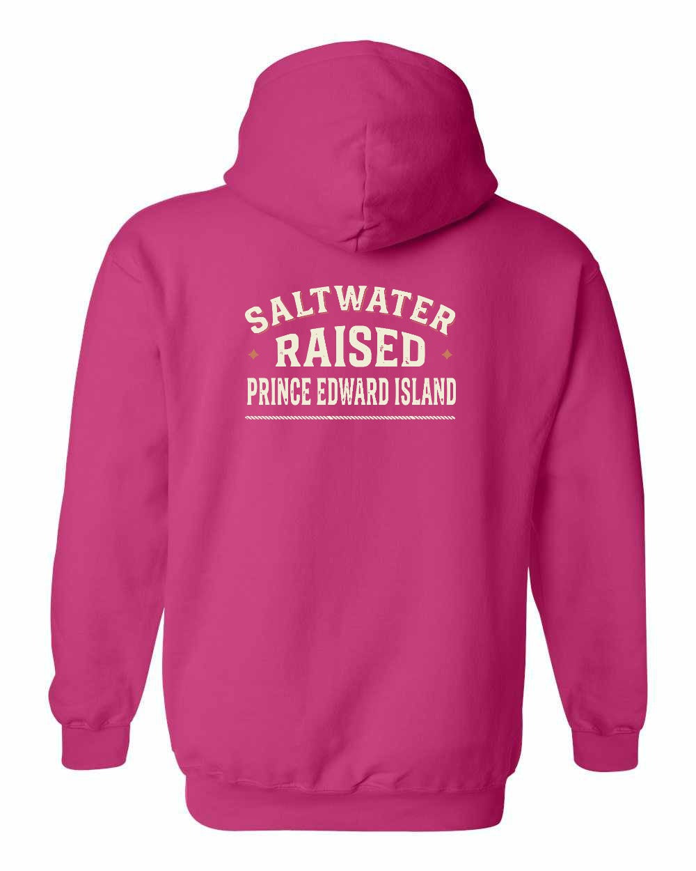 PEI Saltwater Raised Sign Left Chest and Back Pullover Hoodie - Unisex
