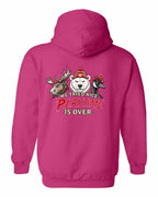 We Tried Nice New Left Chest and Back Pullover Hoodie in Heliconia Pink - back