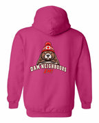 Dam Neighbours Left Chest and Back Pullover Hoodie in Pink - back