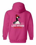 Lake Patrol Left Chest and Back Pullover Hoodie in Pink - back
