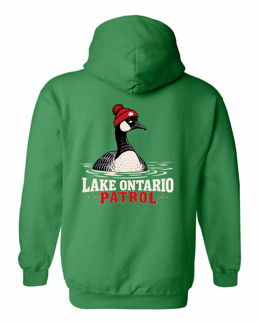 Lake Patrol Left Chest and Back Pullover Hoodie in Irish Green - back
