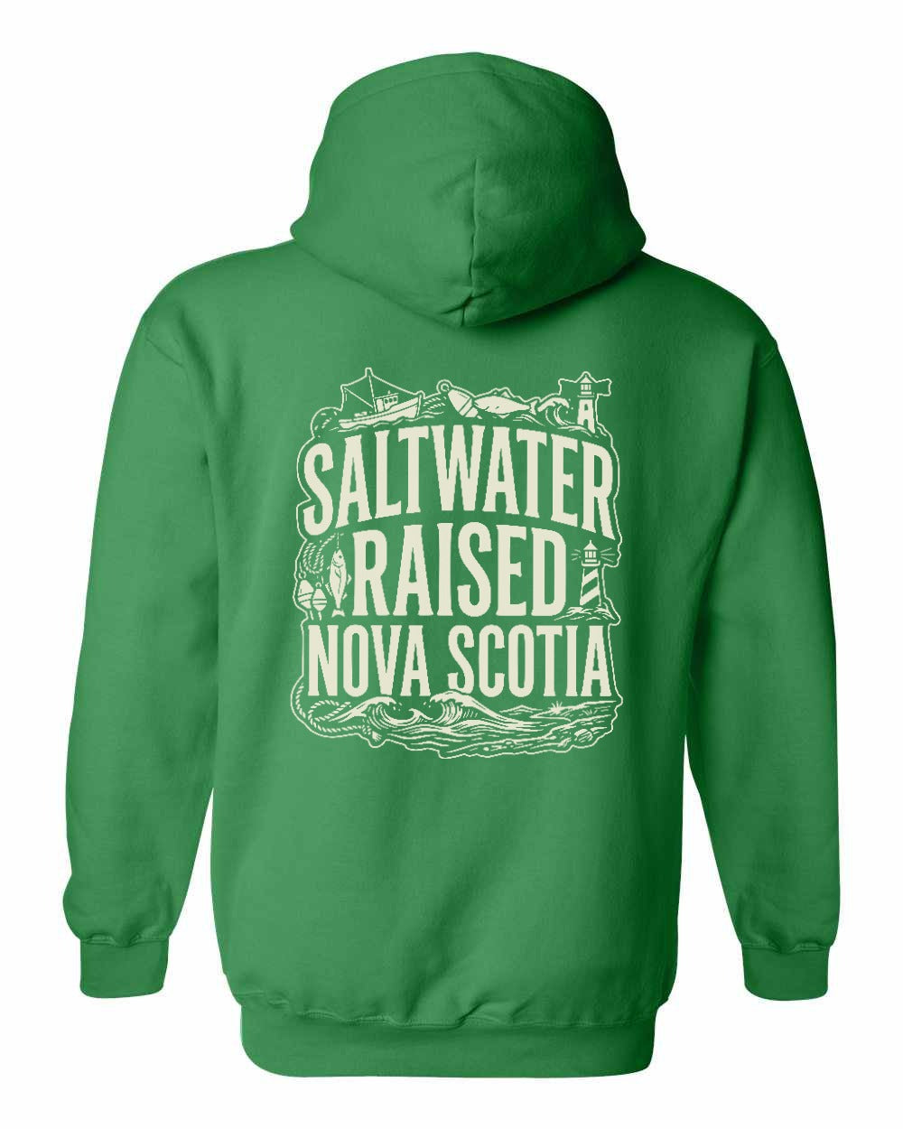 Saltwater Raised NS Folk Left Chest and Back Pullover Hoodie - Unisex
