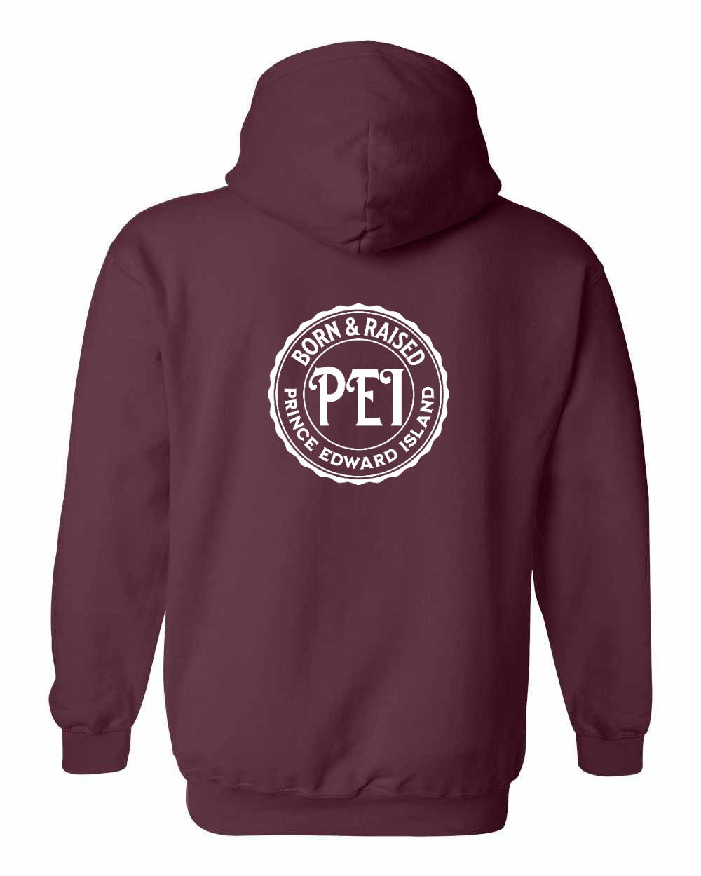 Born & Raised in PEI Left Chest and Back Pullover Hoodie - Unisex