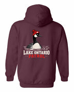 Lake Patrol Left Chest and Back Pullover Hoodie in Maroon - back
