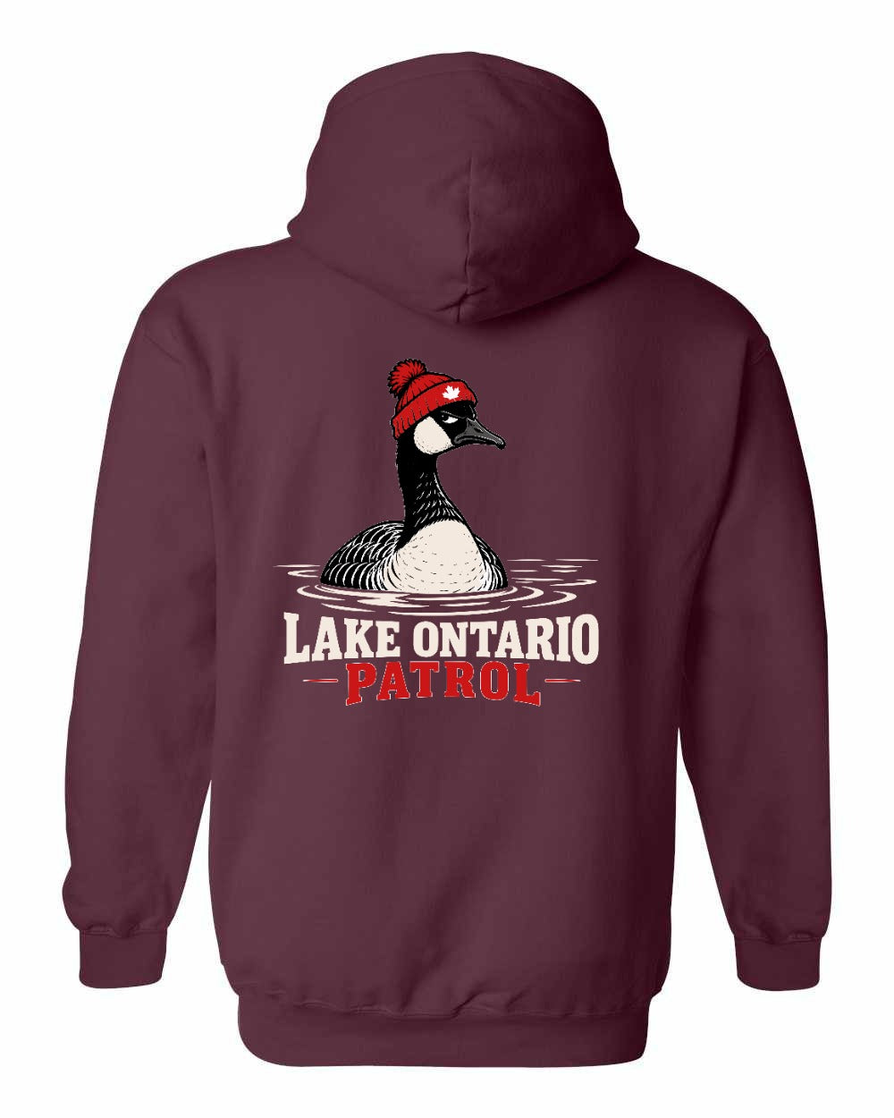 Lake Patrol Left Chest and Back Pullover Hoodie in Maroon - back