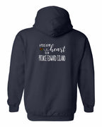 A piece of my Heart PEI tartan heart Left Chest and Back pullover hoodie - Unisex