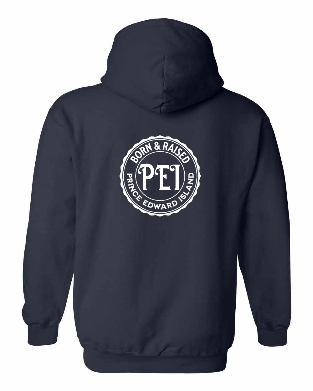 Born & Raised in PEI Left Chest and Back Pullover Hoodie - Unisex